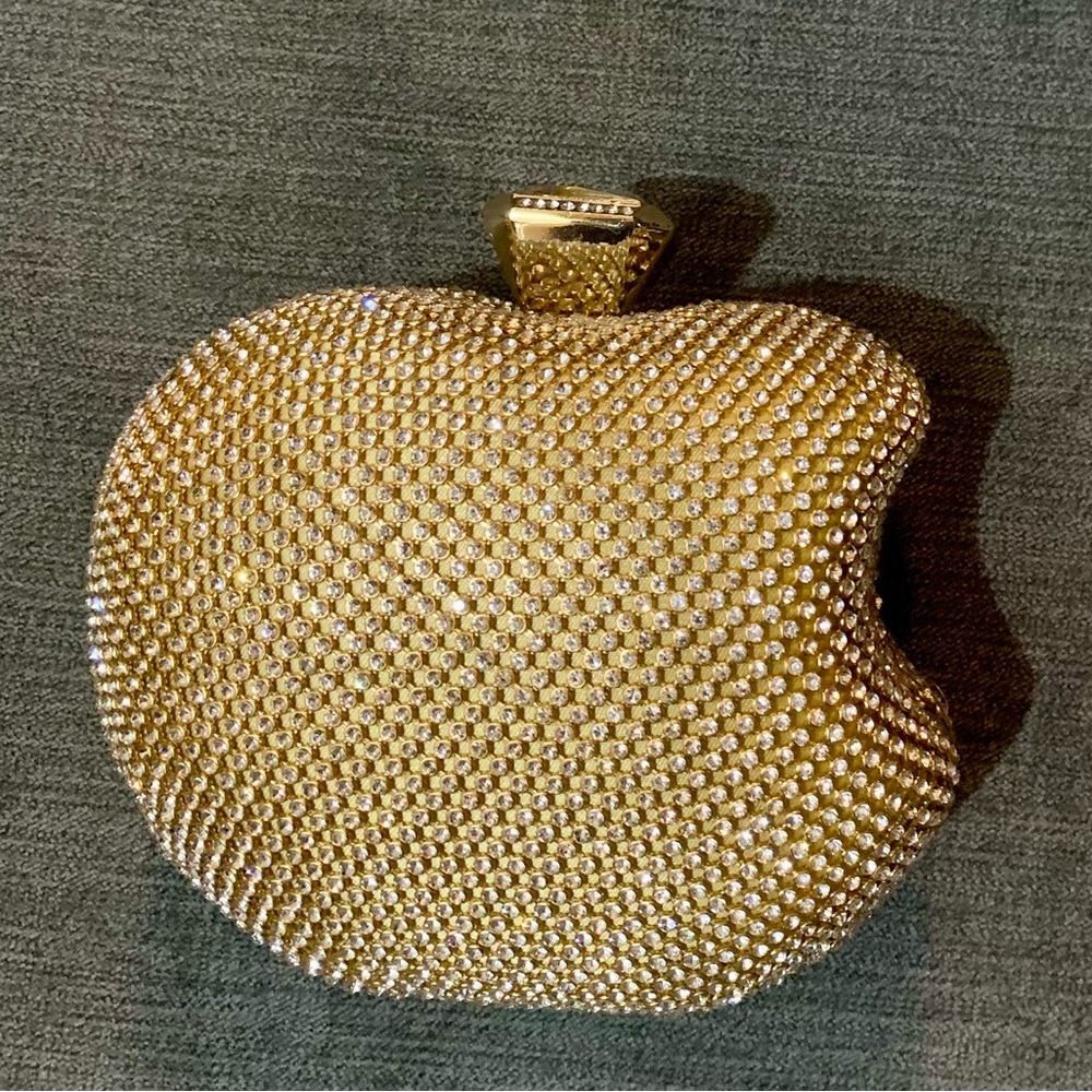 Gold Jeweled Apple Clutch
